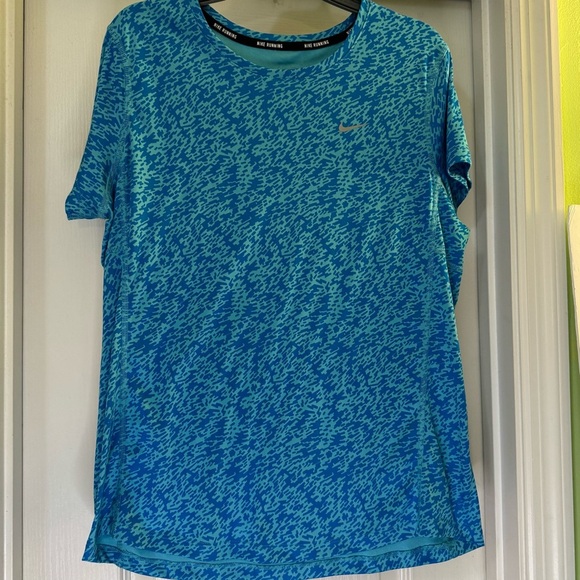 Nike Running Dri-Fit Short Sleeve Blue Tee Shirt - Picture 1 of 7